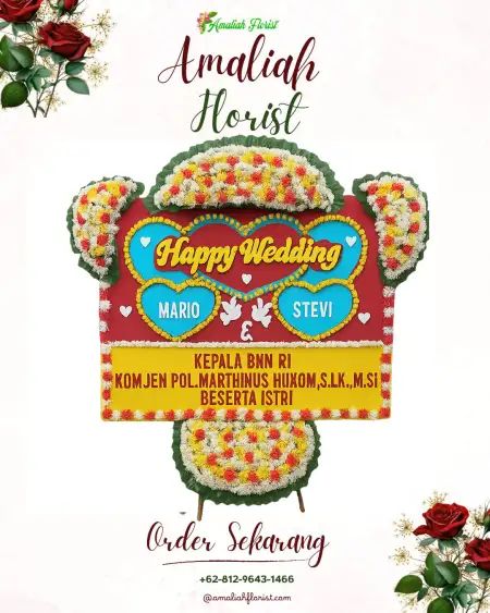 Papan Bunga Pernikahan Kereng Bangkirai